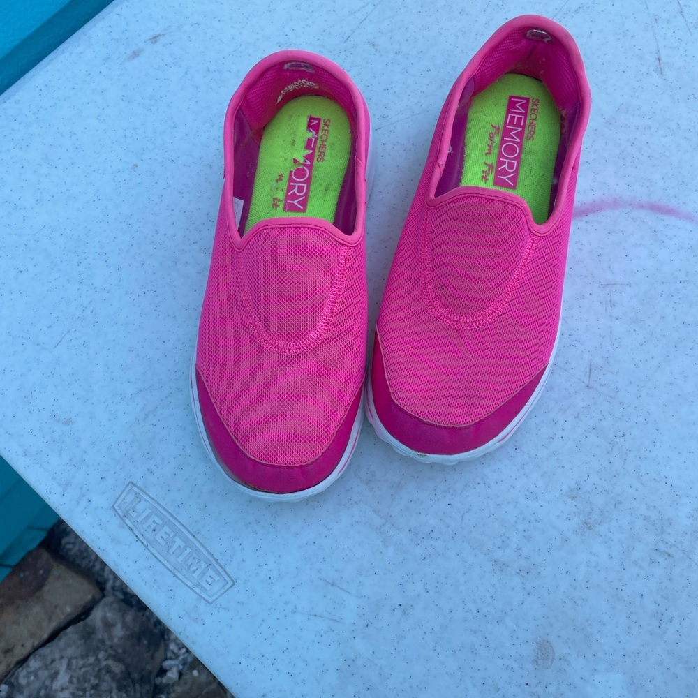 Skechers Neon Pink Slip-On Sneakers